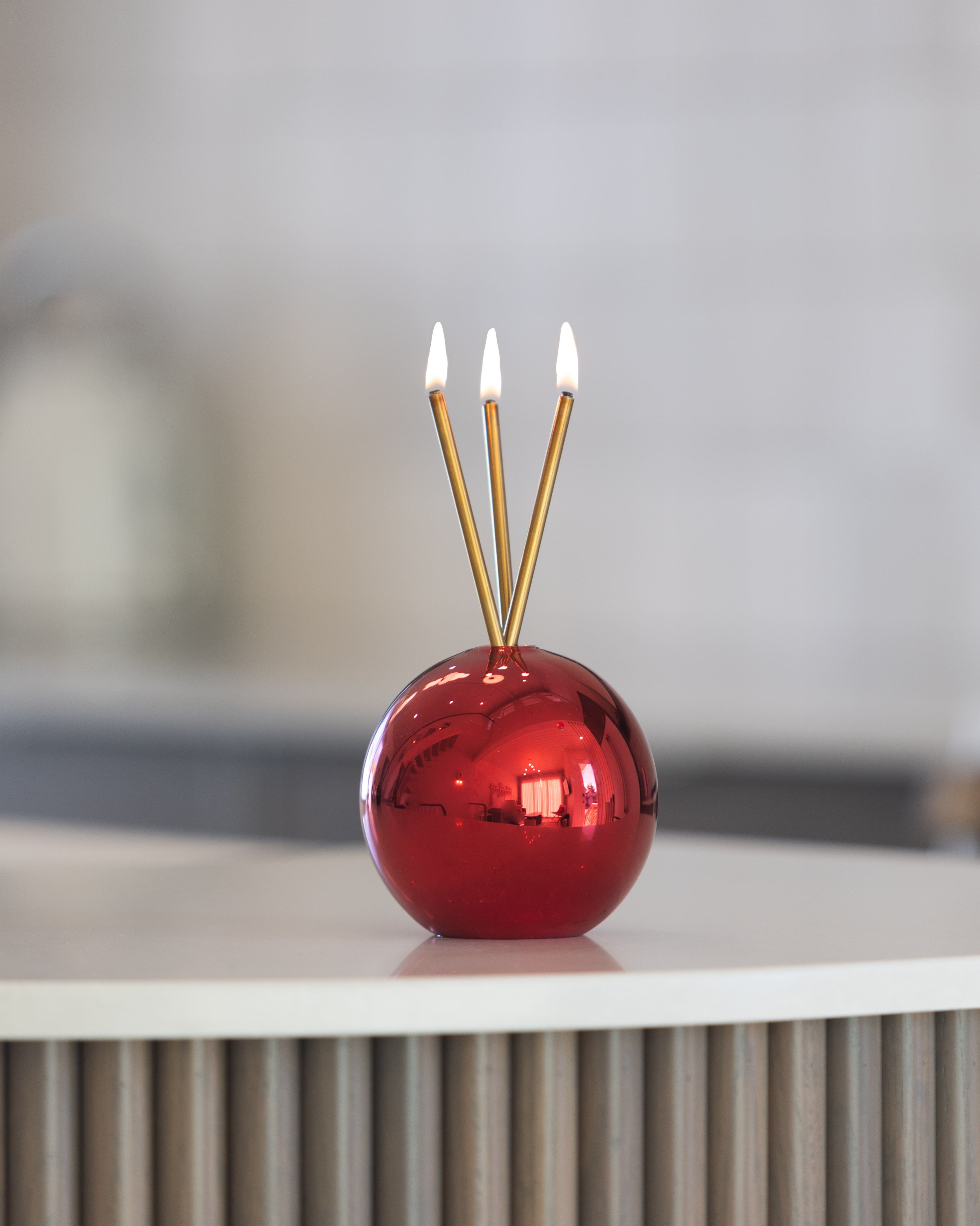 Everlasting Candle - Wholesale Candle Holder - Neva Vase, Red Metallic [Case of 6]8