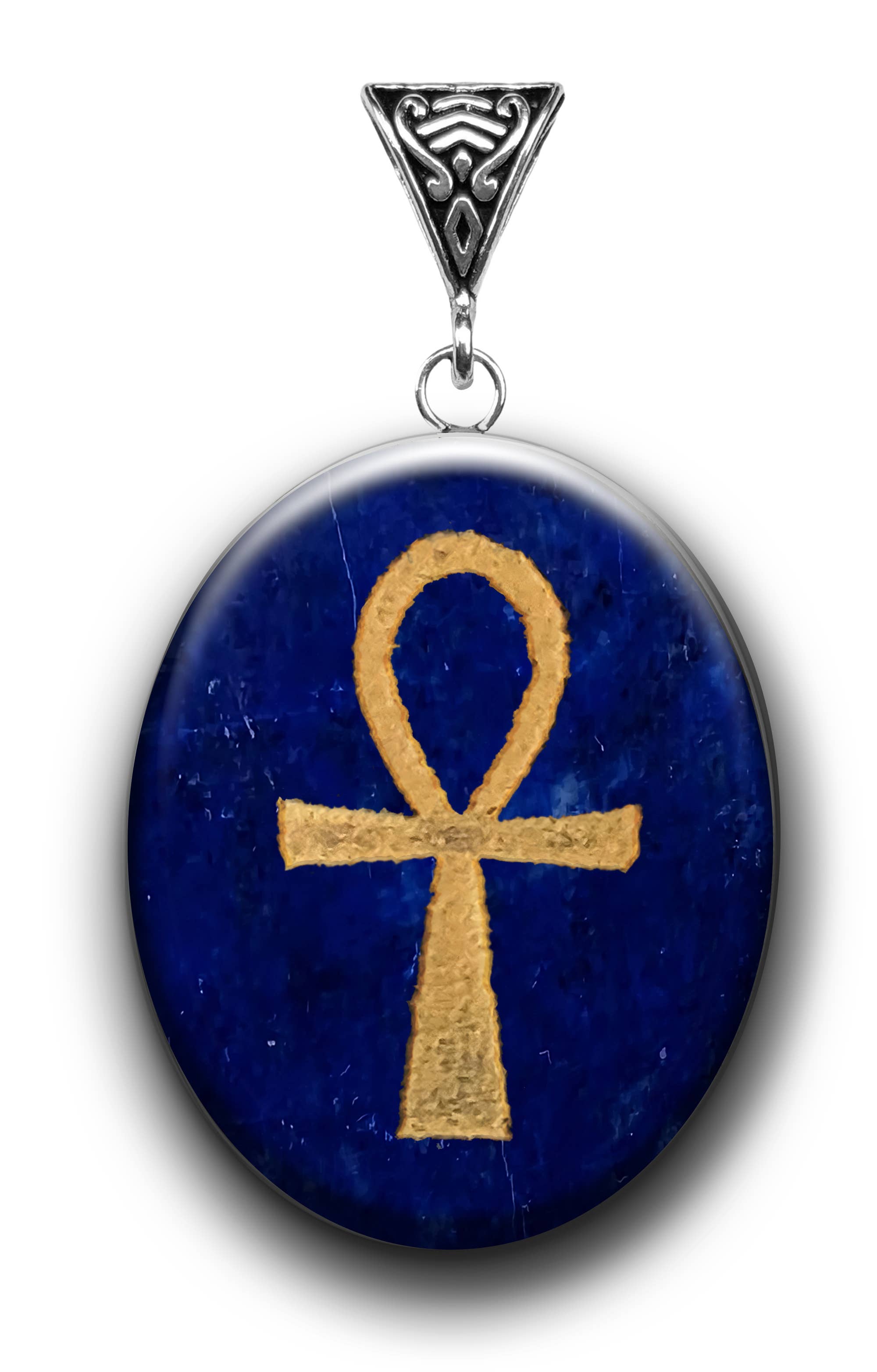 Starlinks Gifts - Wholesale Individual Charm/Pendant - Ankh on Lapis for Fertility Pendant SG100