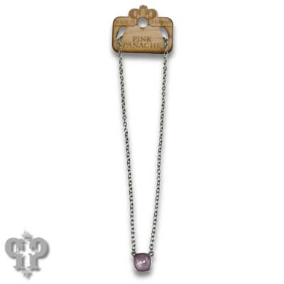 Pink Panache Brands - Wholesale Pendant/Charm Necklace - Austrian square crystal chain necklace, 10mm