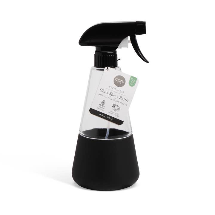 Core Home - Wholesale Spray Bottle - 500ml Glass Spray Bottle with Silicone Sleeve - Onyx1