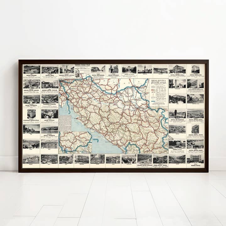 Vecchia mappa della Jugoslavia 1933 Mappa vintage | Stampa artistica da parete di mappa vintage per la vendita all'ingrosso da parte di OldCityPrints - Old Maps and Posters