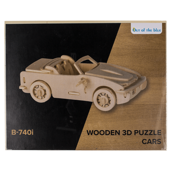 Out of the blue KG - Wholesale Puzzle - Kids - Natural Wooden 3D Puzzle, Cars,3