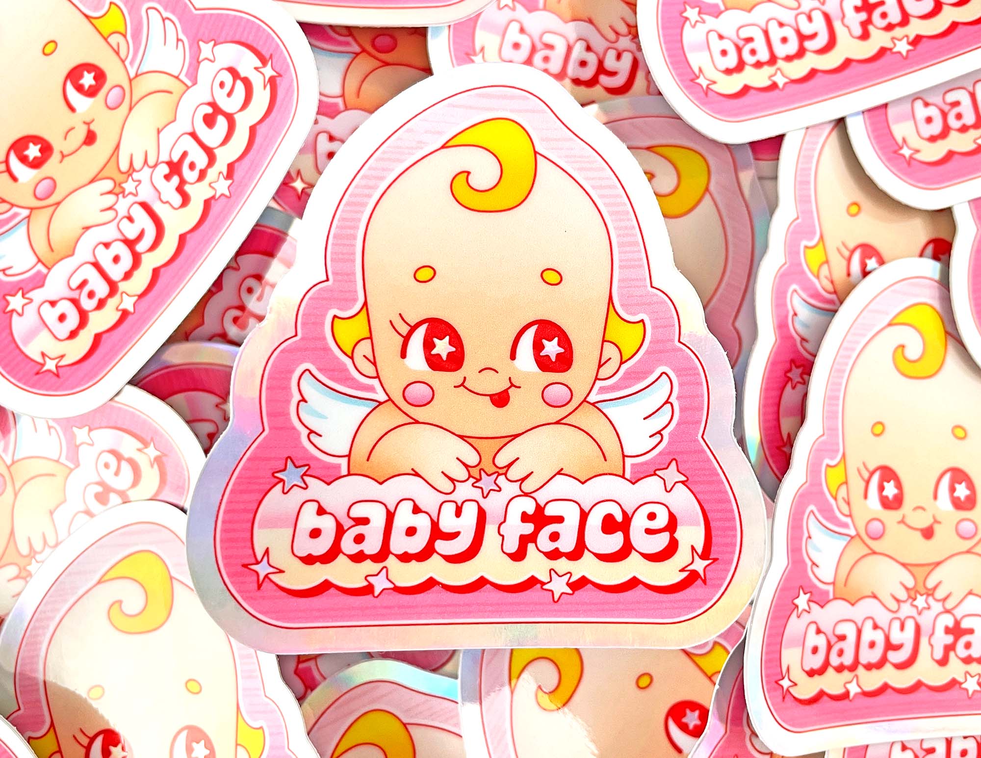 Kidnichols - Wholesale Sticker - Baby Face Holographic Sticker | Baby Doll | Cute | Kawaii5