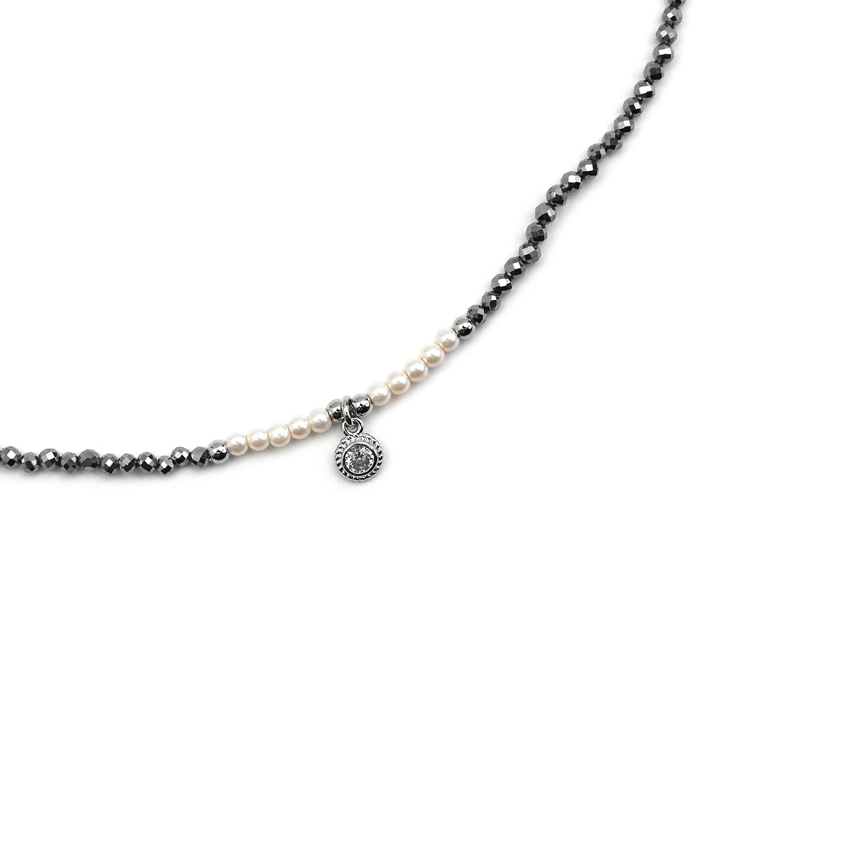 Luxenter - Wholesale Pendant/Charm Necklace - Collar Luxenter de Plata de Ley 925 y Perla Blanca acabado en rodio - Miakde2