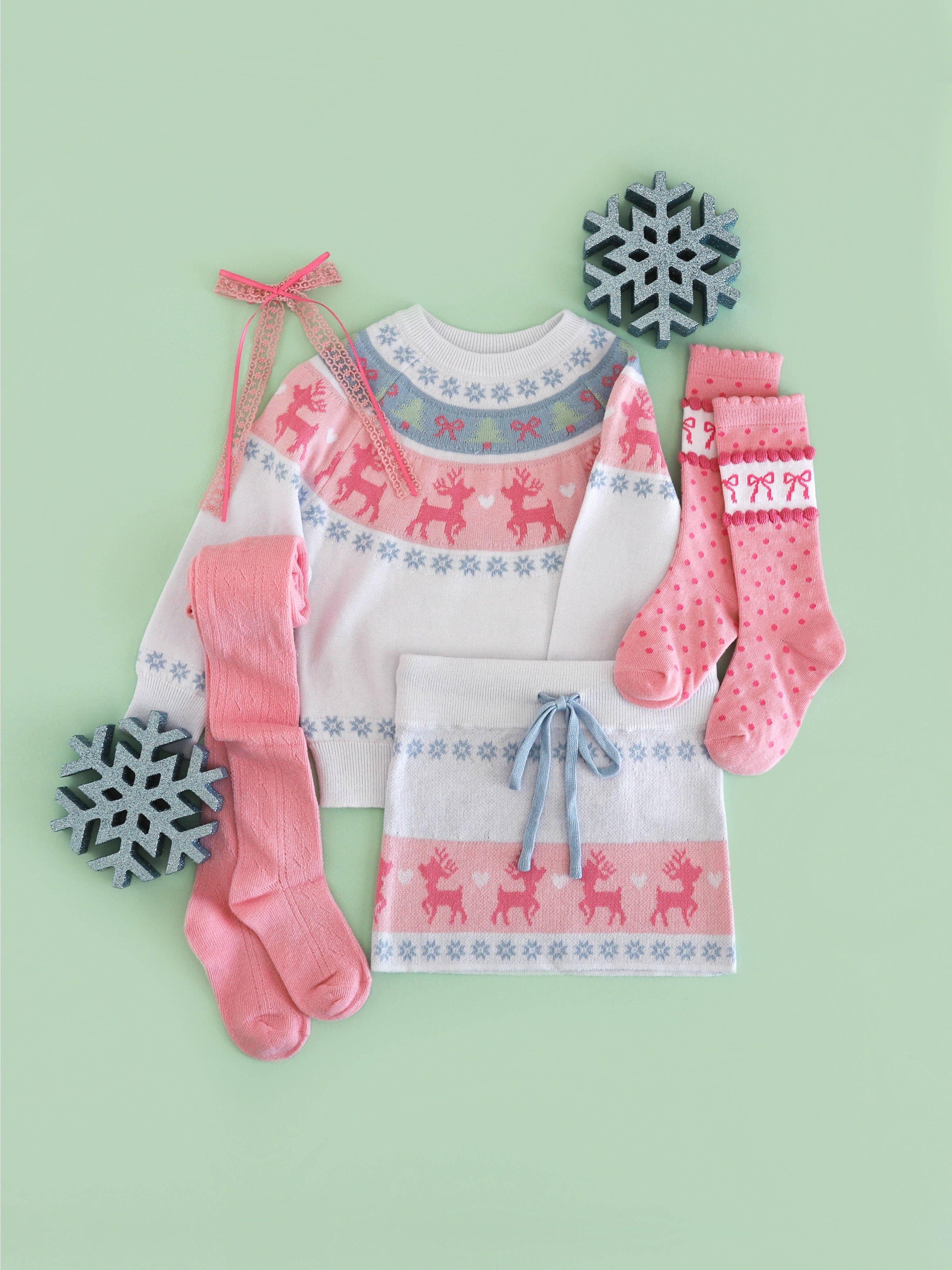 Little Stocking Co. - Wholesale Socks - Kids & Baby - Pink Bow Scalloped Knee Socks3