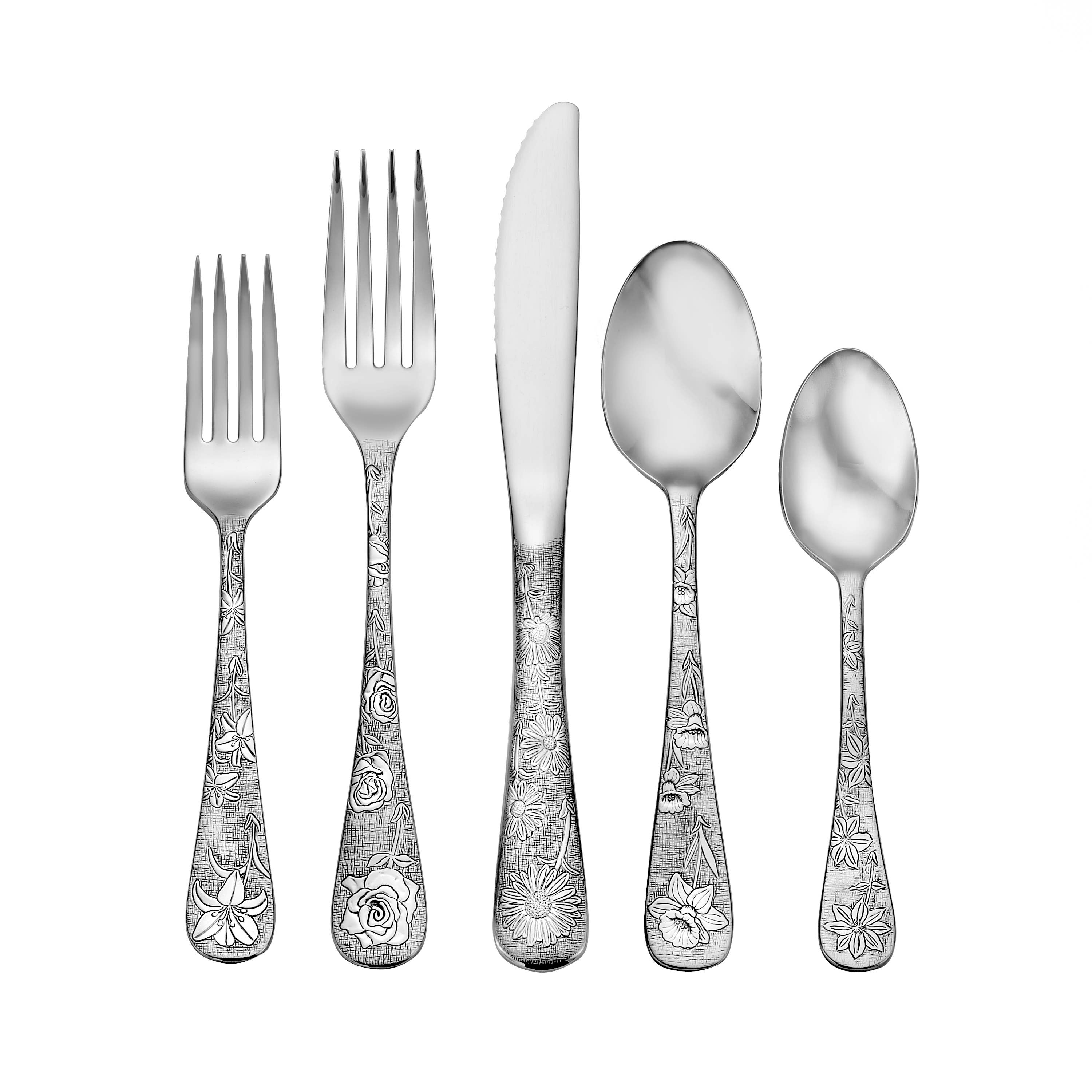 Liberty Tabletop - Vente Set de couverts - Service de table 5 pièces American Garden Flatware fabriqué aux États-Unis2