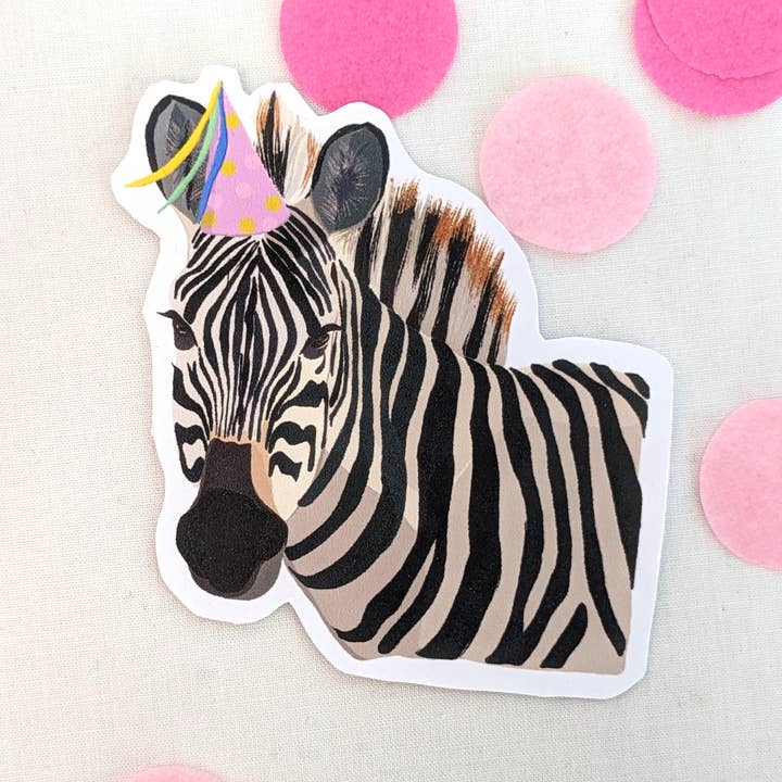 Zebra party animal sticker for wholesale by Sazzlebybell