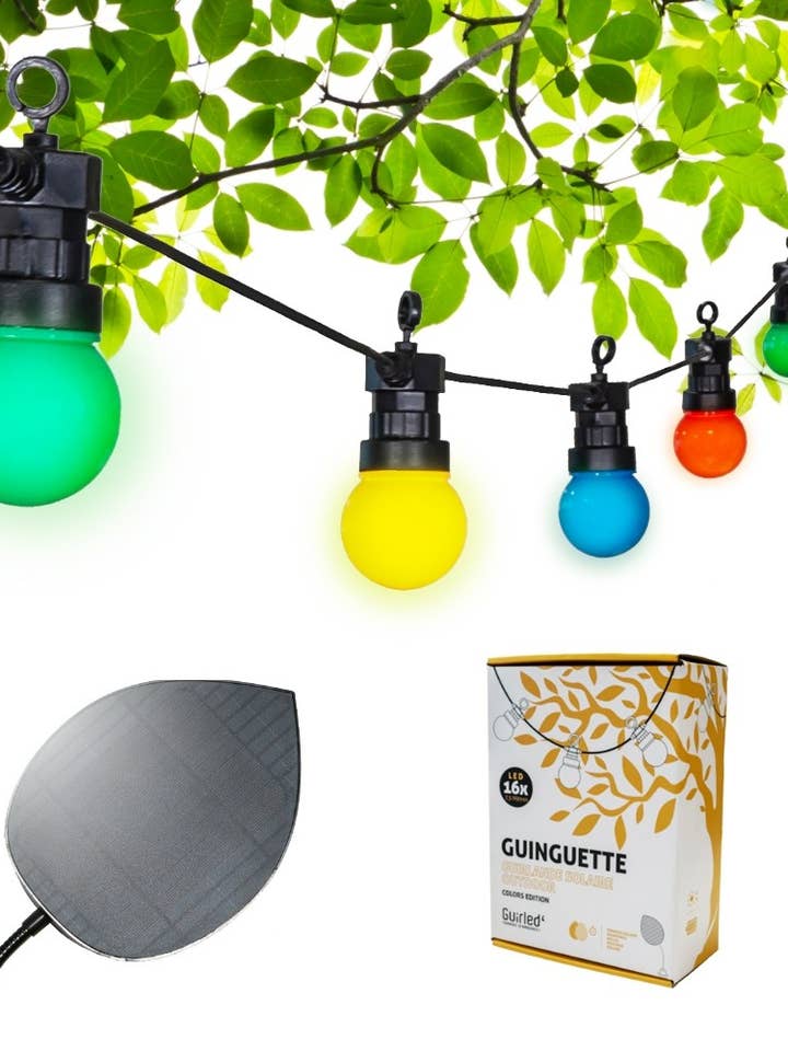 Guirled Guinguette Solaire Colors Edition Catena Luminosa Solare a 16 LED per la vendita all'ingrosso da parte di Guirled