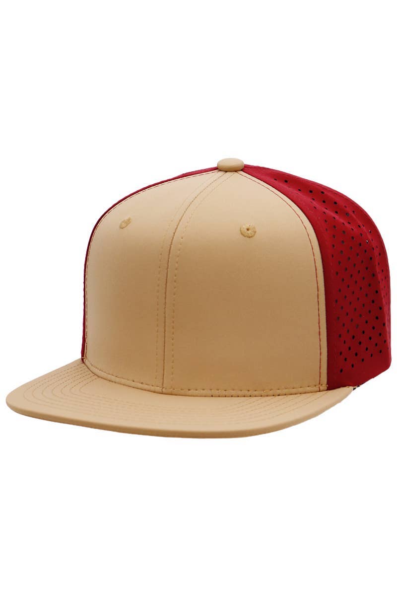 Cap Zone - Wholesale Flat Brim Cap - Men's - Two Tone Six Panel Flat Bill Perforated Snapback14