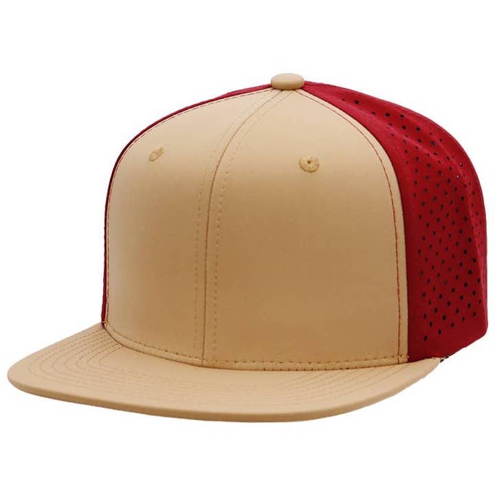Cap Zone - Wholesale Flat Brim Cap - Men's - Two Tone Six Panel Flat Bill Perforated Snapback14