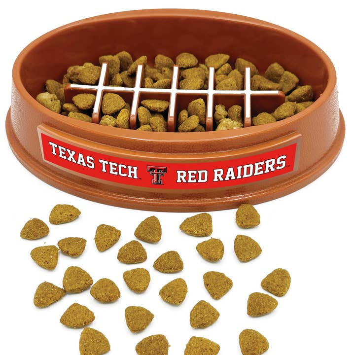 TEXAS TECH FOOTBALL SLOW FEEDER BOWL for wholesale by Pets First
