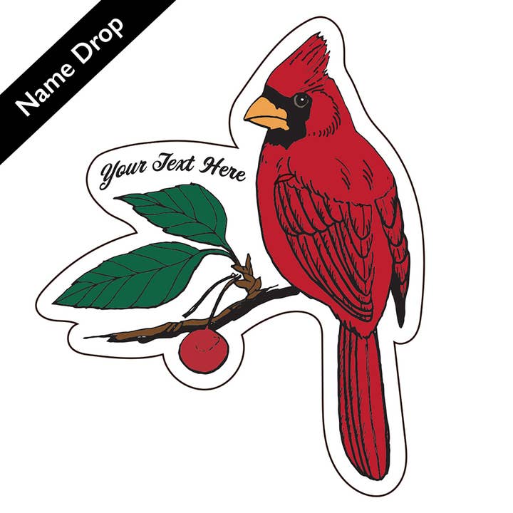 Cardinal Stickers | Custom Name Drop for wholesale by Counter Couture