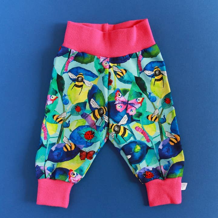 Mini Beasts Organic Leggings (Pink) for wholesale by My Mini Munch