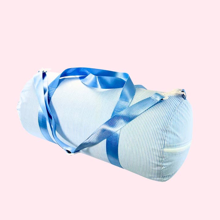 Bébé Bleu Rayure Preppy ~Brillant~ Sac de Voyage de Week-end | Menthe pour la vente par Mint