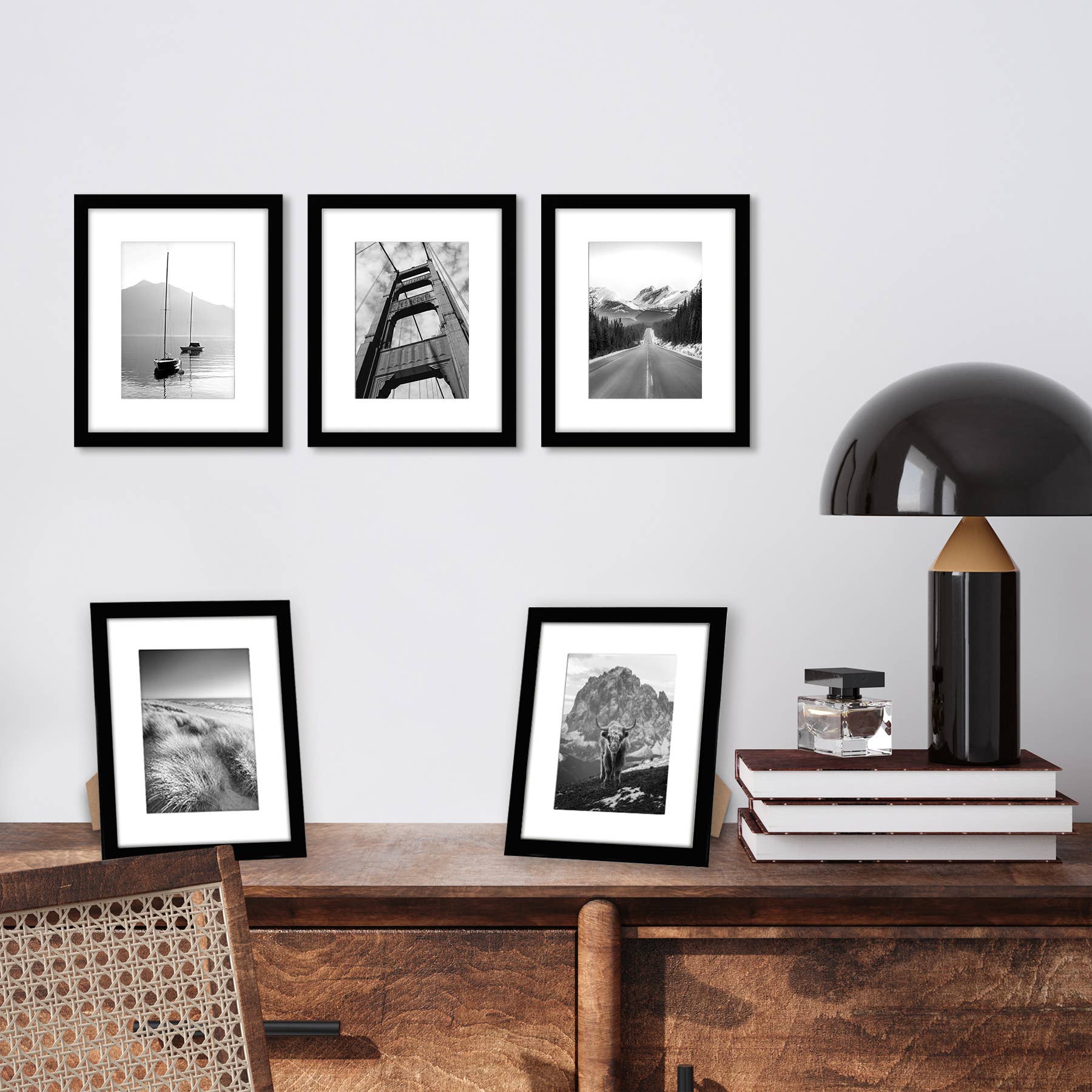 Americanflat - Wholesale Picture Frame - Americanflat Picture Frame with Mat Slim Molding (5 Pack)33