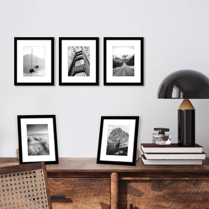 Americanflat - Wholesale Picture Frame - Americanflat Picture Frame with Mat Slim Molding (5 Pack)33