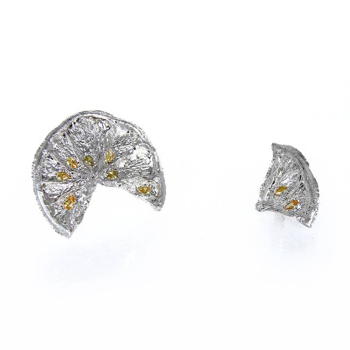 Silver Lemon Earrings for wholesale by Alexandra Hakim