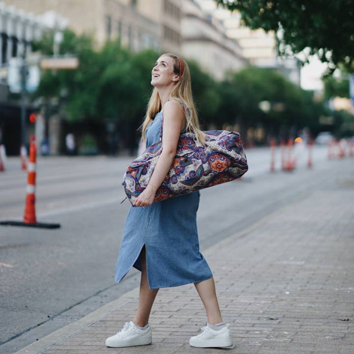Kindfolk - Wholesale Weekender Bag - Women's - Patterned Yoga Mat Duffel Bag