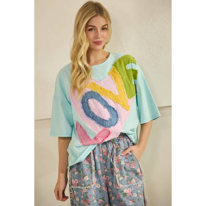 LOVE ON REPEAT TEE (ST8358) for wholesale by Sage + Fig