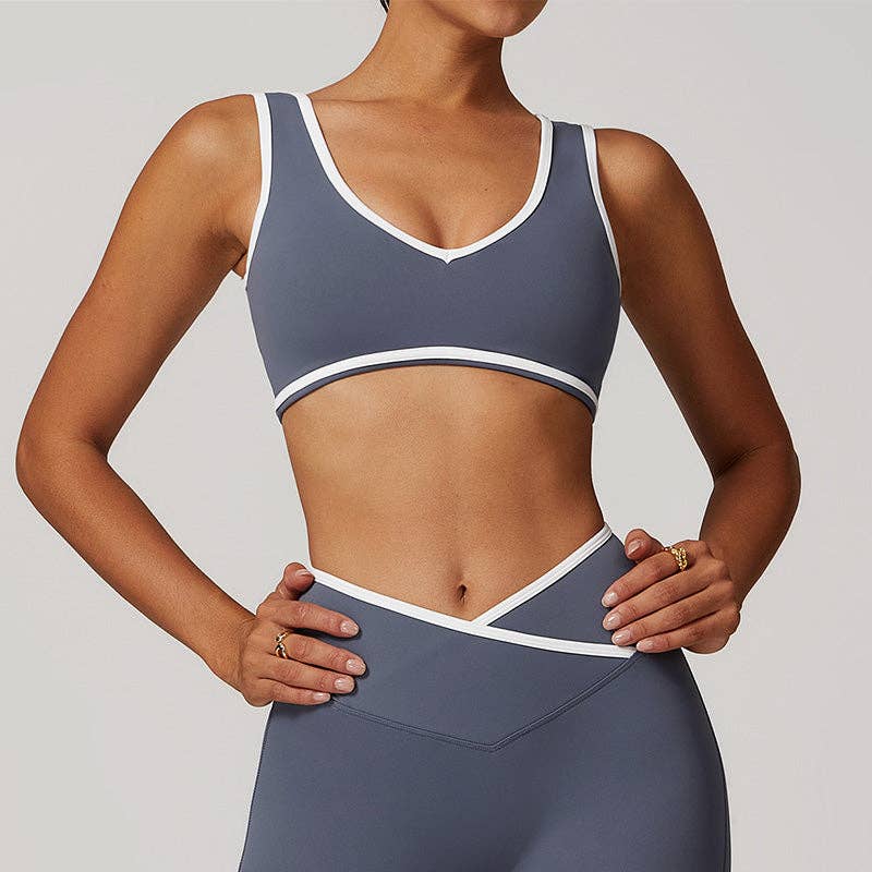 WONDERXFANS – wholesale Sports bra – Women's – Breathable Nude Contrasting Color Sports Bra5