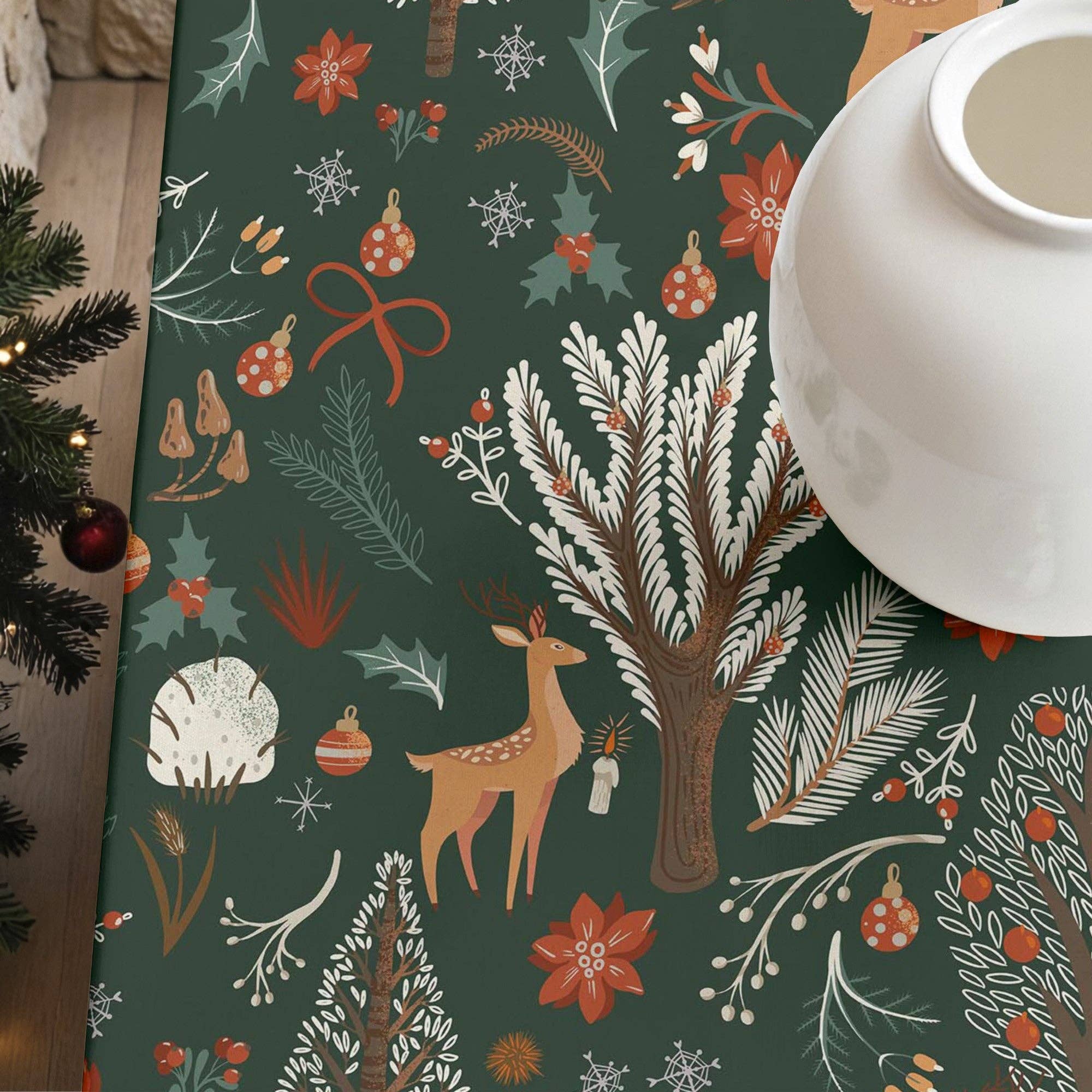 SG HOGAR – Toalha de mesa por atacado – Toalha de mesa anti-manchas Merry Christmas 474