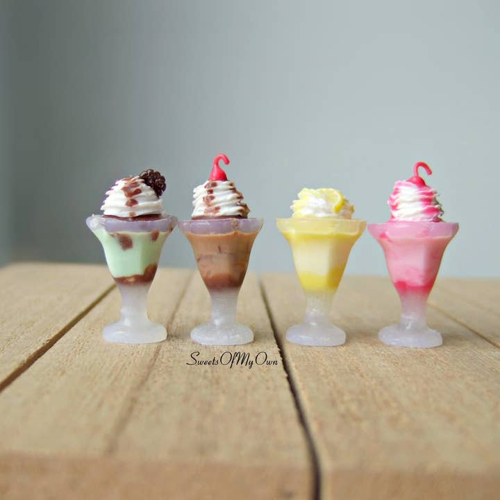 Sweetsofmyown - Venta al por mayor Artículo decorativo de mesa - Helado en miniatura - Menta, chocolate, limón