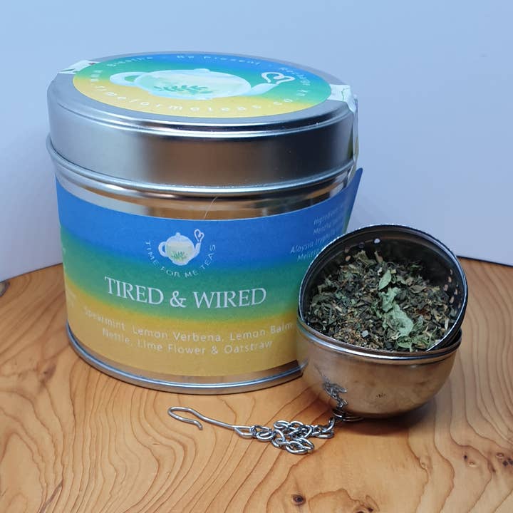Tired & Wired Tin - Artisan Organic Loose Leaf Herbal Tea for wholesale by Time For Me Teas
