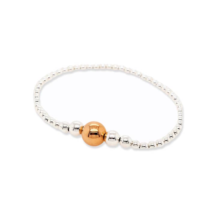 BRACELET S/S & RGP BALL STRETC for wholesale by Mountain Creek Jewellery