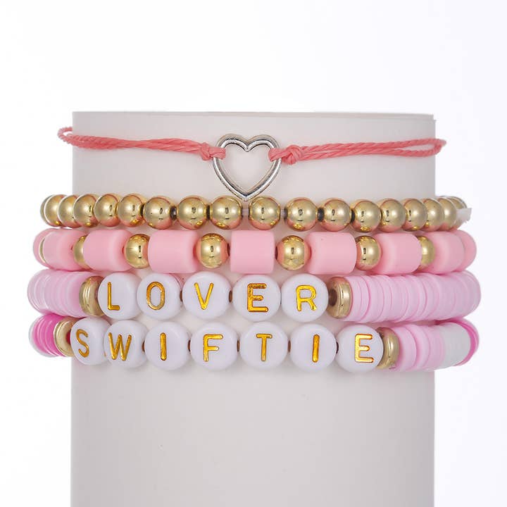 Comely Fashion – Conjunto de joias por atacado – Conjunto de 5 Pulseiras Amizade Swiftie