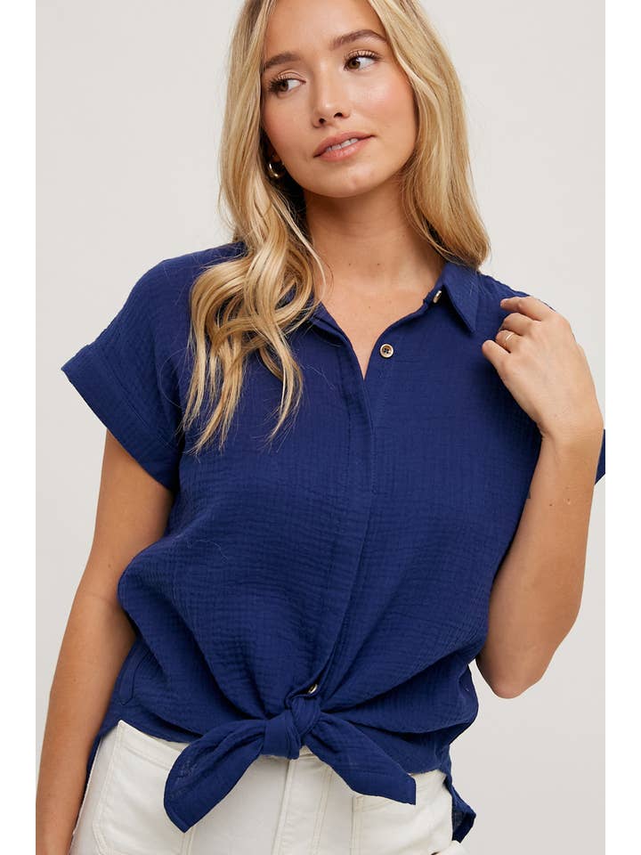 Bluivy – Camisa com botões no colarinho – Mulher por atacado – CAMISA ESSENCIAL BOTÃO UP ALGODÃO48