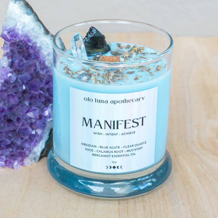 Ojo Luna Apothecary - Wholesale Jar/Filled Candle - Manifest Intention Candle6