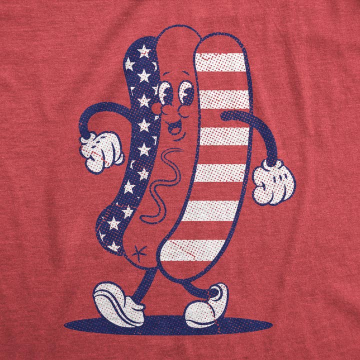 T-shirt homme Hotdog du Quatre Juillet Graphique du Quatre Juillet pour la vente par Crazy Dog T-Shirts