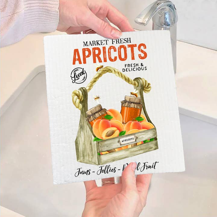 Avery Lane Gifts - Venta al por mayor Paño de cocina - Paño de cocina sueco Country Farm Apricot Fruit