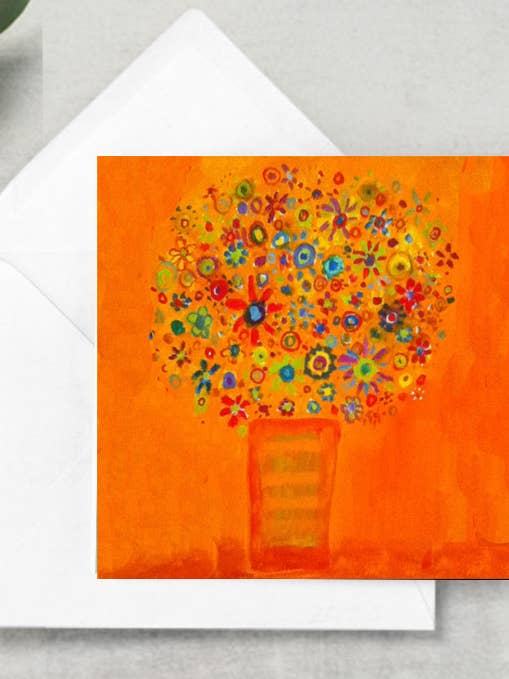 Presentkapsling Kort: Orange Blommor för wholesale av Blueberry Road Cards