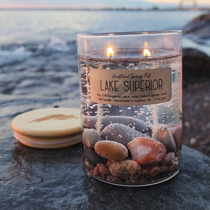 Lake Escape Candle Co. - Wholesale Jar/Filled Candle - 10 oz. "The Original" Lake Superior Gel Candle (2-Wicks)