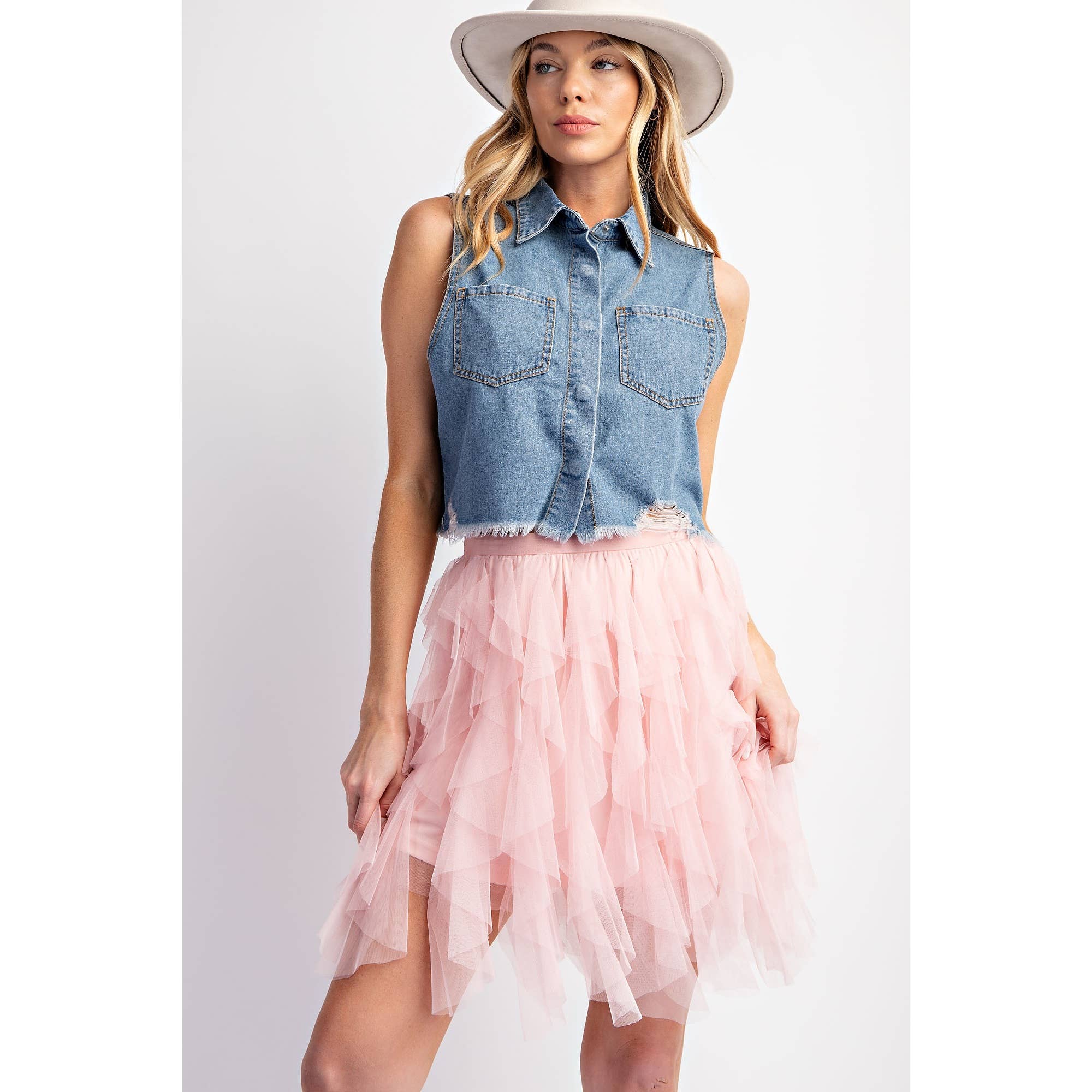 Sweet Generis - Wholesale Skirt - Women's - CASCADING TULLE MESH LAYERED MINI SKIRT10