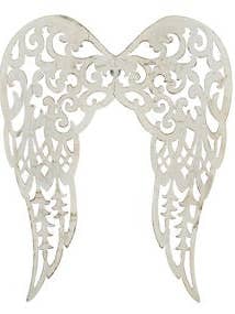 17.75"H FILIGREE ANGEL WINGS - ANTIQUE CREAM - MM1112K5 for wholesale by General Wholesale Inc