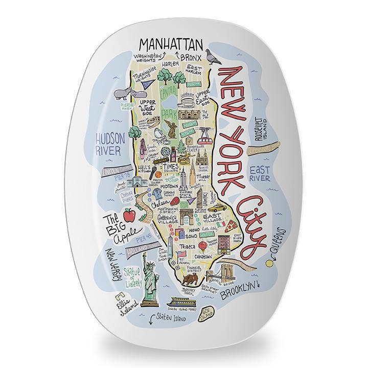 New York City Map Platter for wholesale by Fish Kiss