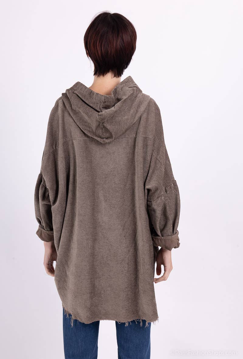 L'Emotion - Wholesale Hoodie - Women's - Velvet Pleated Velvet Worn Effect Wide Zip Hoodie11