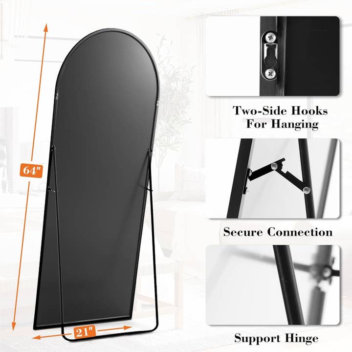 Arched Floor Standing Full Length Mirror 64 By 21 Inches for wholesale on Faire4