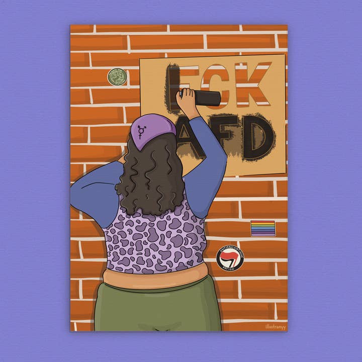 Poster "FCK AFD" für den Großhandel von Illustramyy