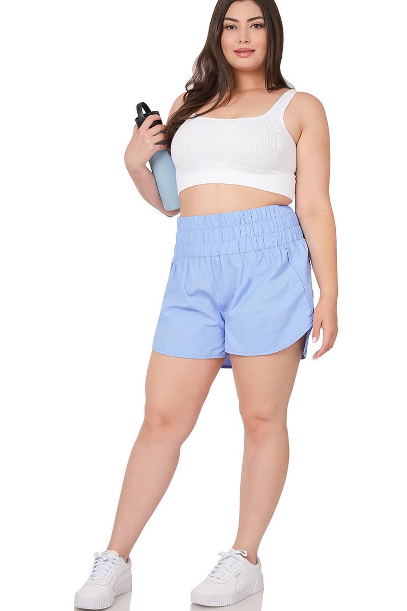 YELLOWGOLD  .._ PLUS SIZE Windbreaker shorts w/ back mesh pocket for wholesale on Faire4