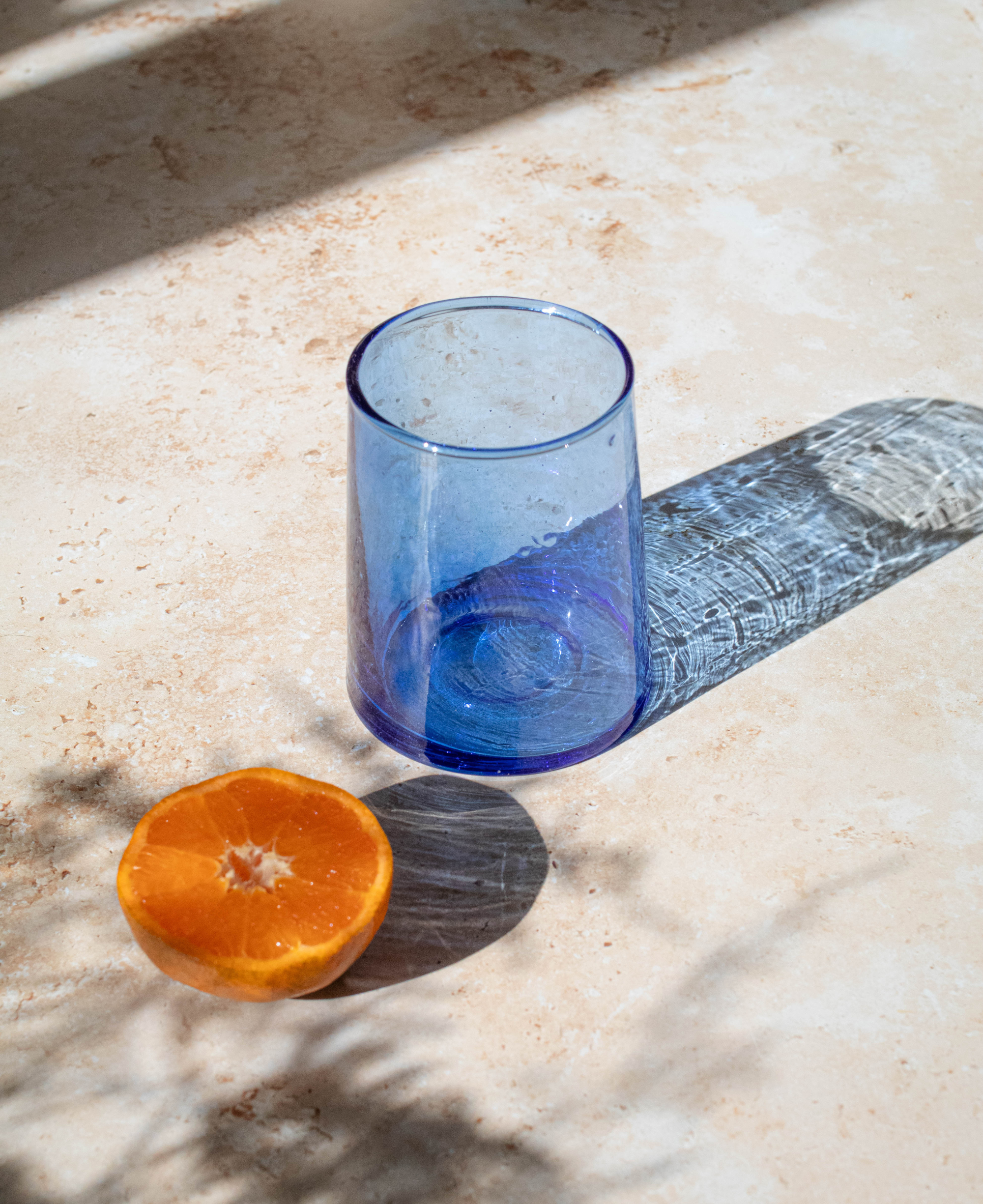 Maison Berber - Wholesale Drinking Glass/Cup - Moroccan Beldi Glasses Set of 6 - Blue1