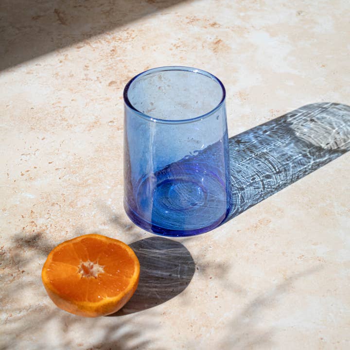 Maison Berber – wholesale Drinking glass/cup – Moroccan Beldi Glasses Set of 6 - Blue1