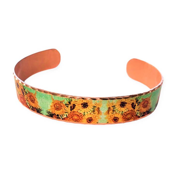 Pulsera estrecha de girasoles BNS VG1 Van Gogh para venta al por mayor de COPPER ARTS INC.