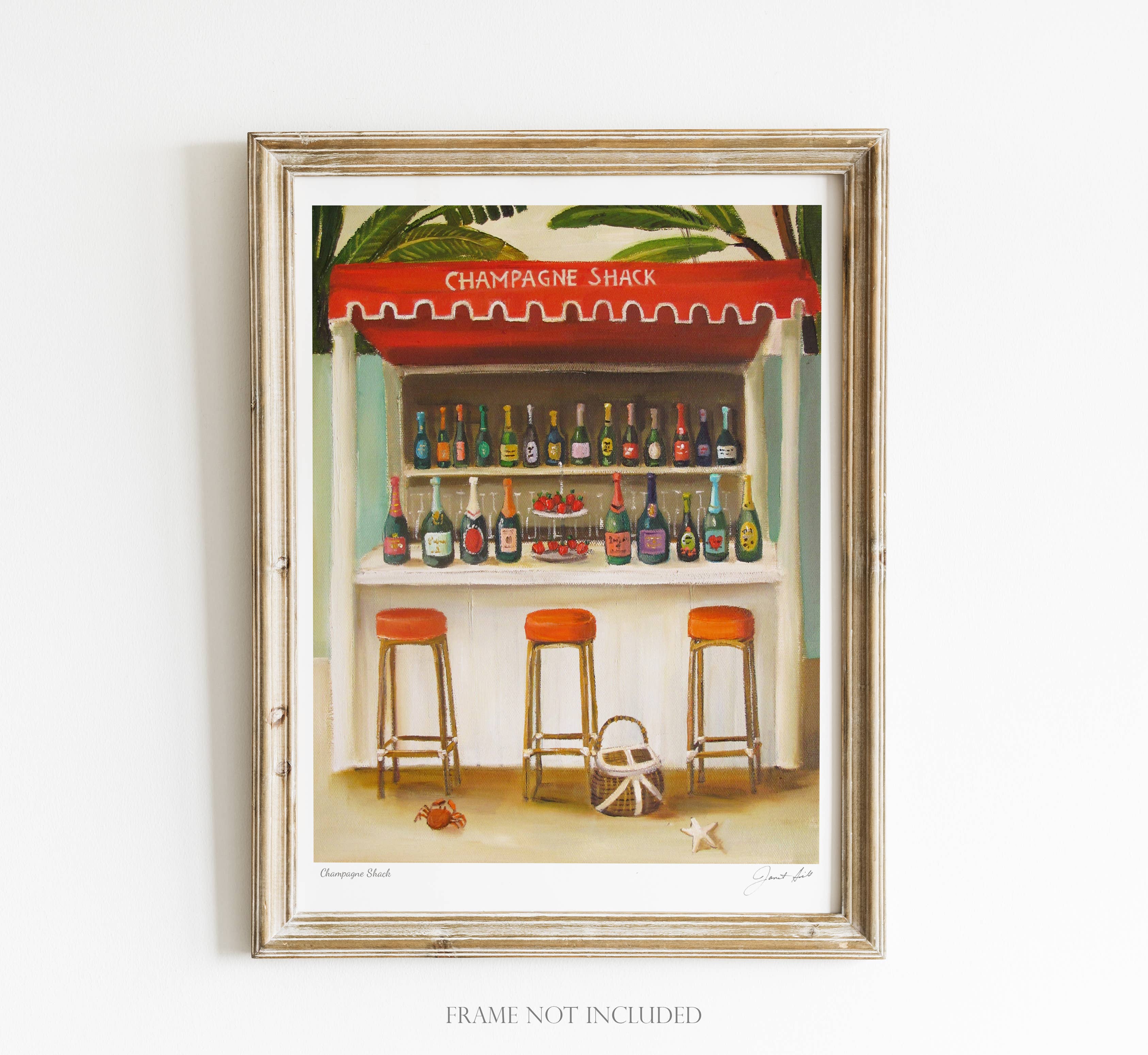 JANET HILL STUDIO - Wholesale Art Print - Champagne Shack Art Print - 8.5 X 11