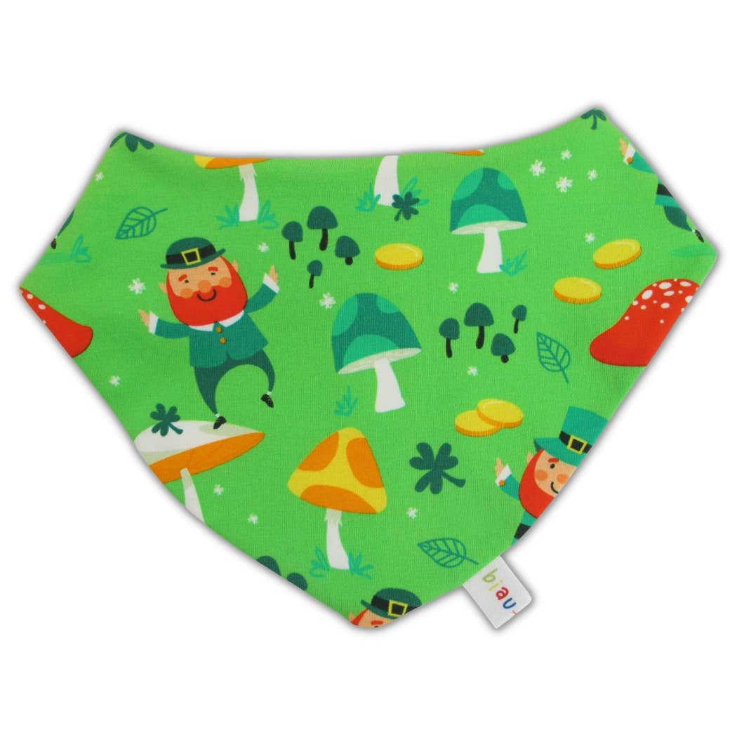 biau-biau Ireland - Vente Bavoir - bébés - Bavoir bandana en jersey de coton bio avec motif lutin0