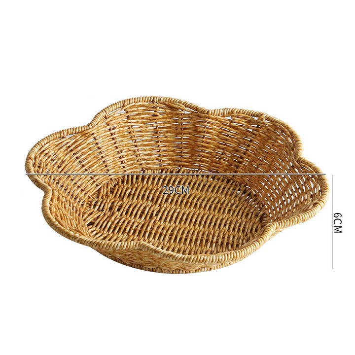 Whisper Mint – wholesale Fruit basket – Wicker Flower-Shaped Fruit Tray| Luxury Snack Basket2