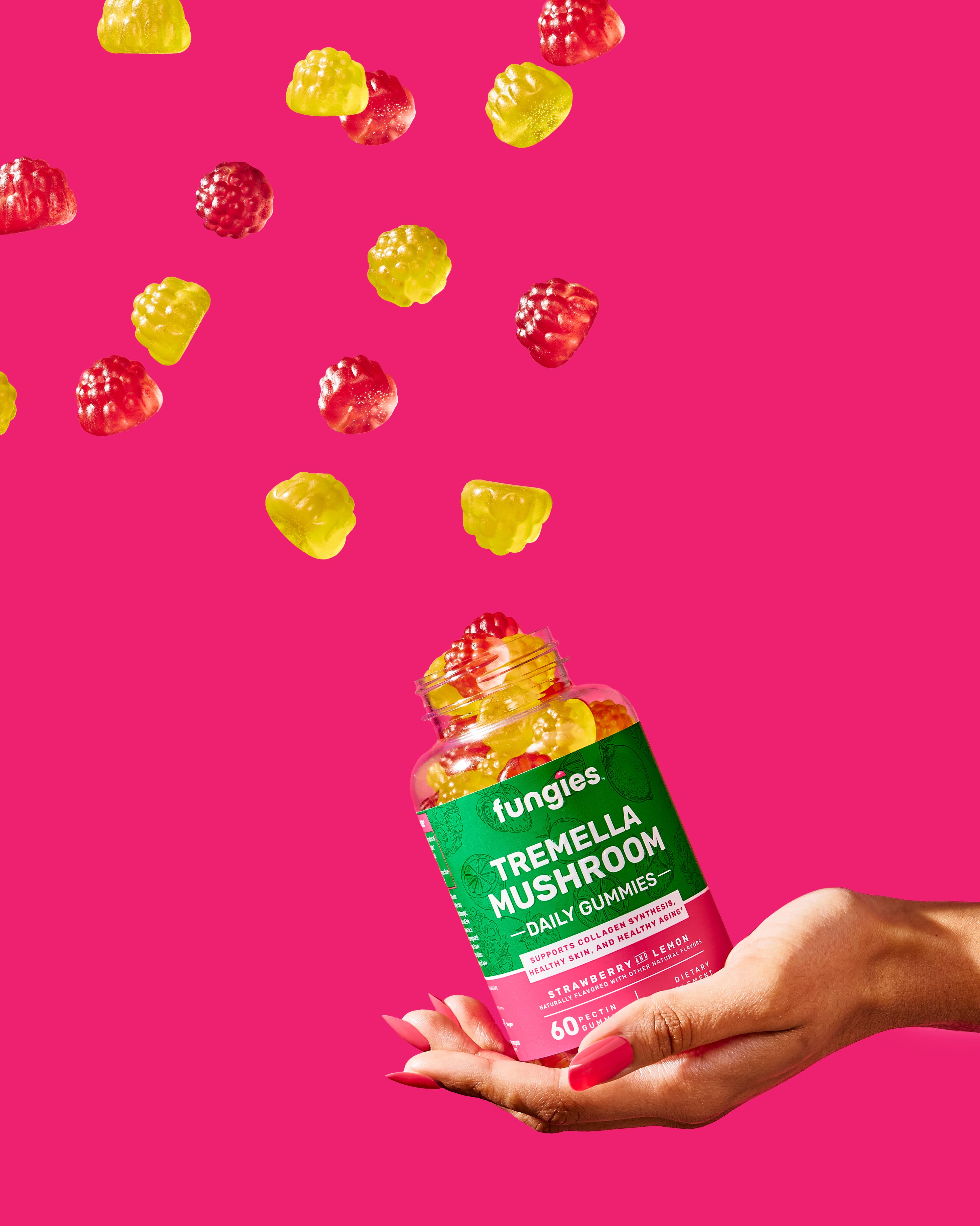 Fungies Mushroom Gummies - Venta al por mayor Suplementos/vitaminas para beber - Gomitas de apoyo de belleza Fungies Tremella Mushroom2