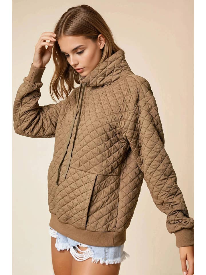 Doe and Rae - Vente Sweat-shirt – femme - PULL MATELASSÉ À COL EN ENTONNOIR - 43696T2